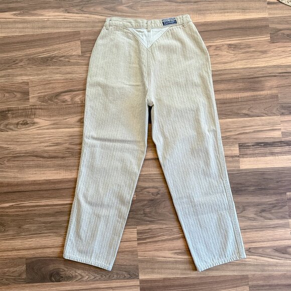 Vintage Rockies Highrise Wheat Beige Pinstripe Western Yoke Jeans (11/12) - Picture 7 of 11